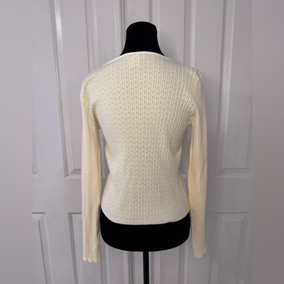 Sincerely Jules Top Tie Front Sz L Yellow Coquette Dainty Soft Stretch Feminine - Picture 4 of 6